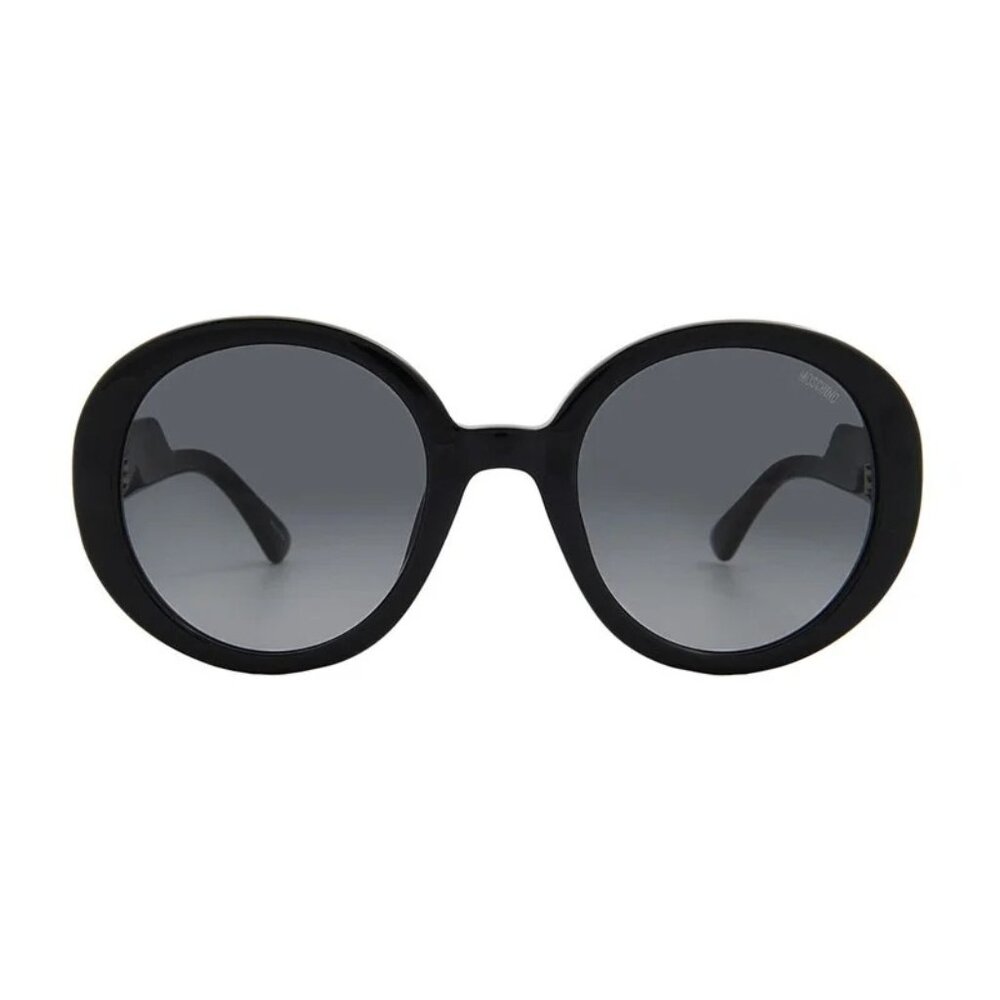 NEW MOSCHINO SUNGLASSES BLACK ROUND WOMEN EYEWEAR MOSCHINO - Picture 2 of 3